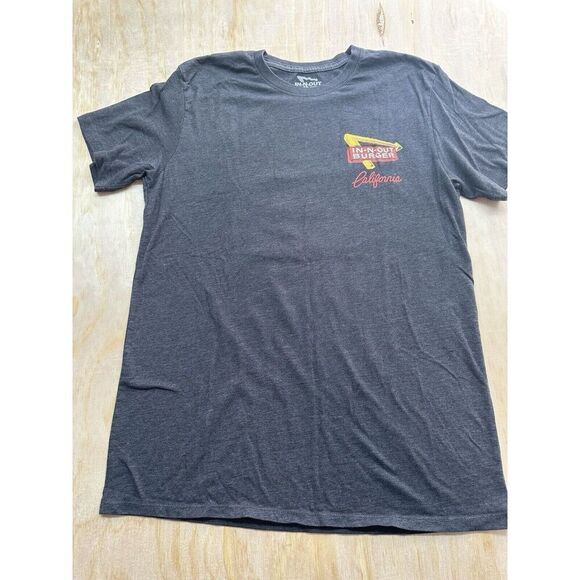 In N Out Burger Mens T Shirt Size L Black Cotton Fast Food American Crew Neck - Picture 1 of 6